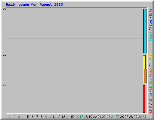 Daily usage for August 2025